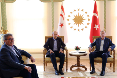 Cumhurbaşkanı Erdoğan, KKTC Cumhurbaşkanı ve Başbakanı ile görüştü