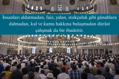 Diyanet Cuma hutbesi: İbadet; ruha sekinet, topluma huzur verir