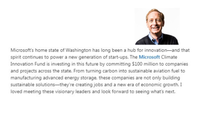 Brad Smith duyurdu: Washington'a 100 milyon dolarlık iklim yatırımı