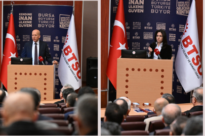Hakan Kara ve Gülru Gezer'den BTSO'da savaş konferansı