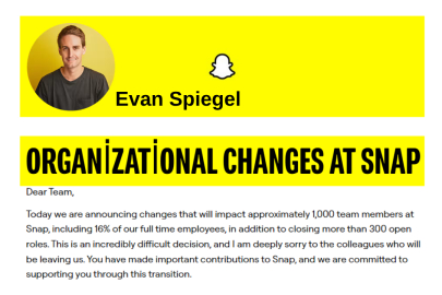 Snap CEO'su Eva Spiegel duyurdu: Bin kişi işten çıkarılıyor