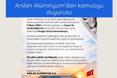 Arslan Alüminyum konkordato sürecinden feragat etti