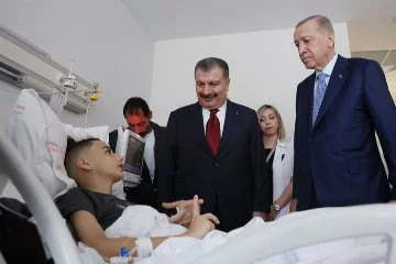 Cumhurbaşkanı Erdoğan, Gazze'den getirilen hastaları ziyaret etti