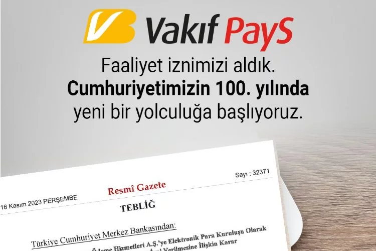 Vakıfbank iştiraki VakıfPays'a TCMB'den faaliyet izni